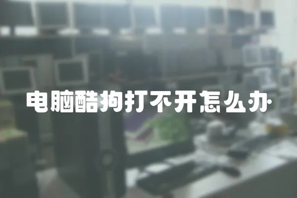 電腦酷狗打不開怎么辦