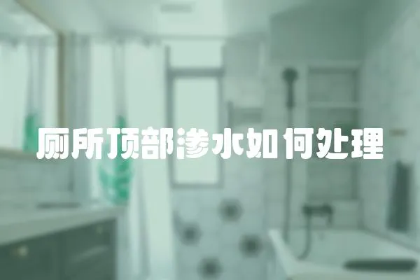廁所頂部滲水如何處理