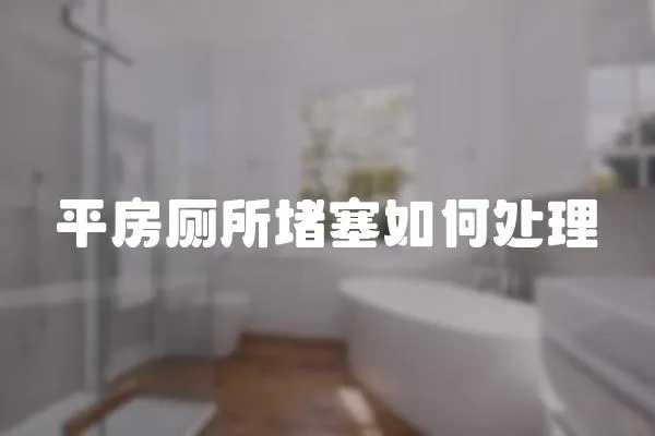 平房廁所堵塞如何處理