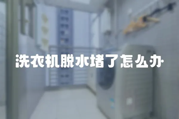 洗衣機脫水堵了怎么辦