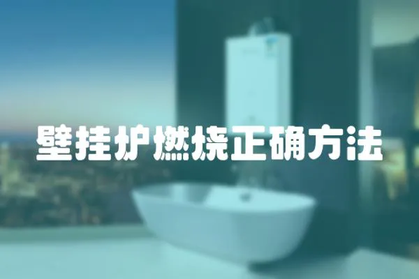 壁掛爐燃燒正確方法