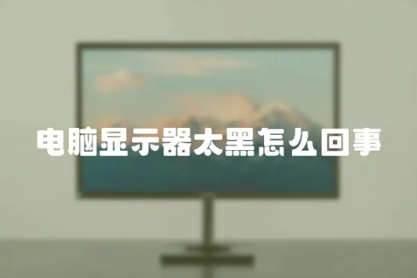 電腦顯示器太黑怎么回事