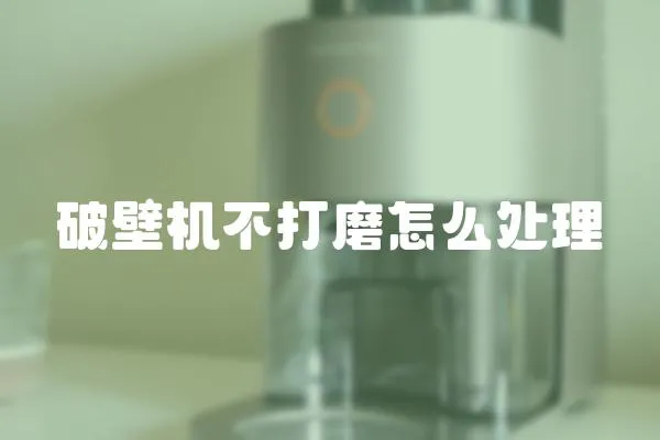 破壁機不打磨怎么處理
