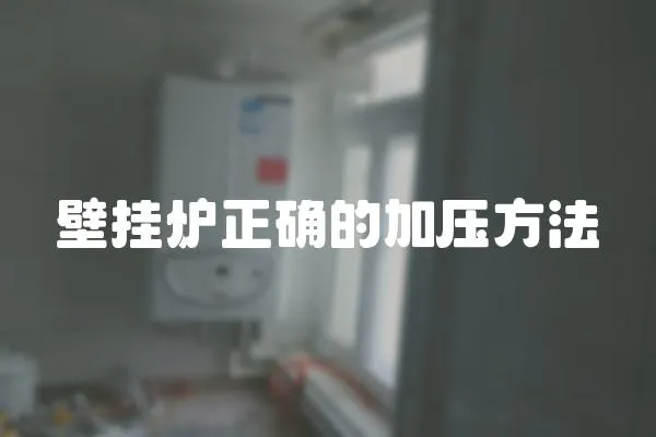 壁掛爐正確的加壓方法