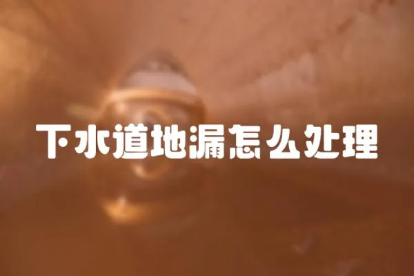 下水道地漏怎么處理