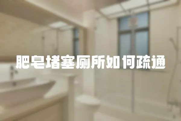 肥皂堵塞廁所如何疏通