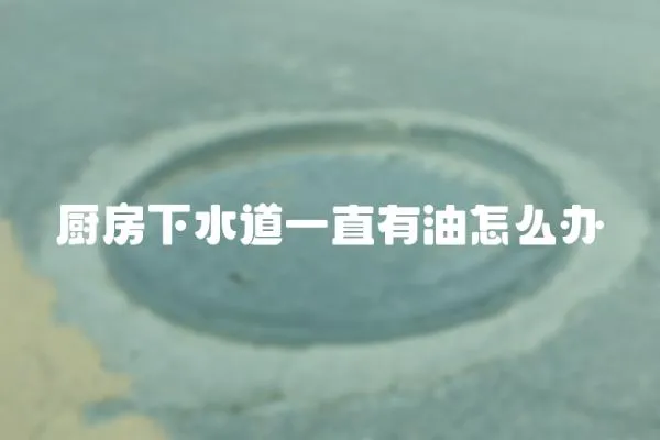 廚房下水道一直有油怎么辦