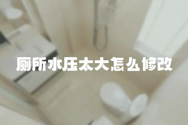 廁所水壓太大怎么修改