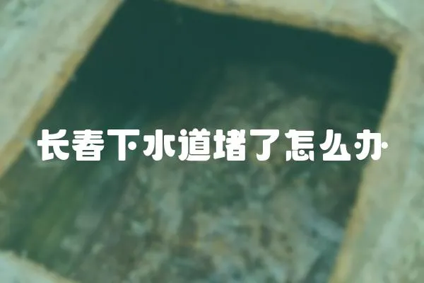 長春下水道堵了怎么辦
