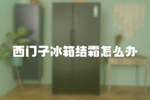 西門子冰箱結霜怎么辦