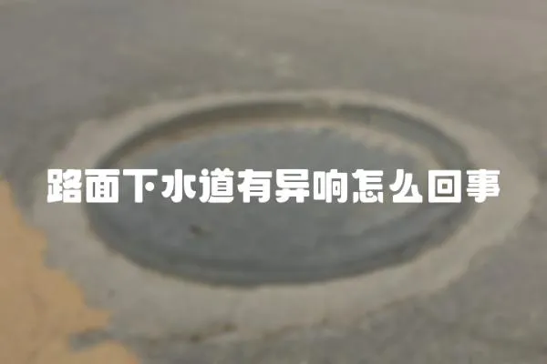 路面下水道有異響怎么回事