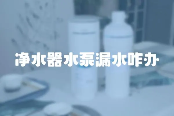 凈水器水泵漏水咋辦