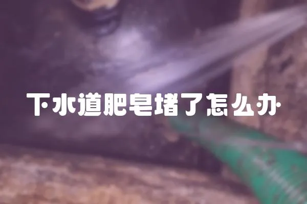 下水道肥皂堵了怎么辦