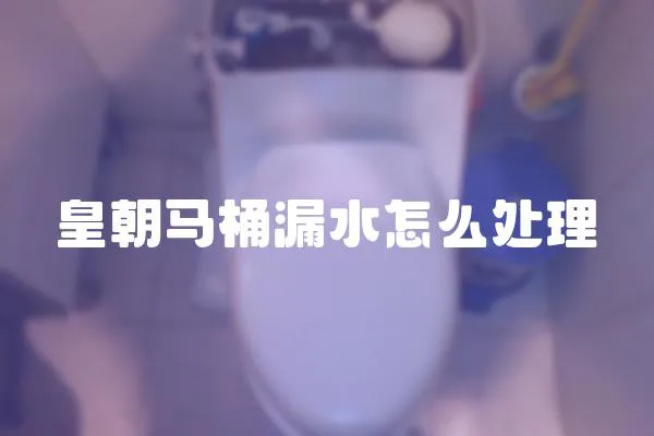皇朝馬桶漏水怎么處理