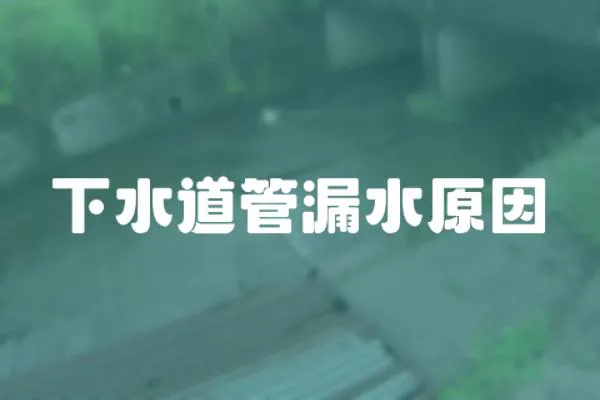 下水道管漏水原因