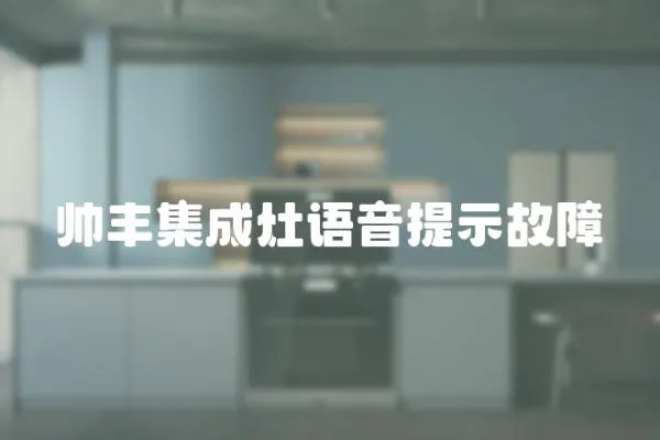 帥豐集成灶語音提示故障