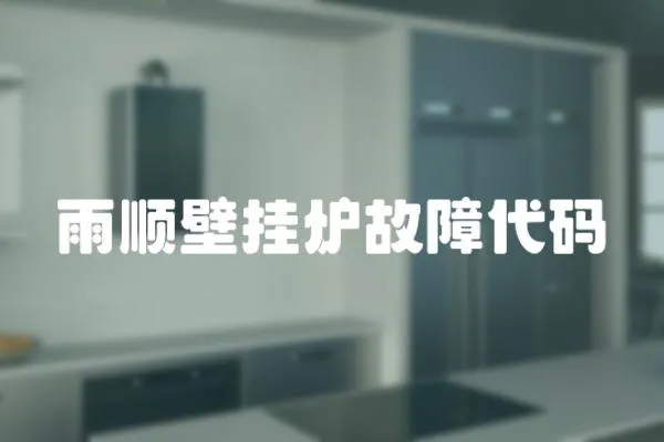 雨順壁掛爐故障代碼
