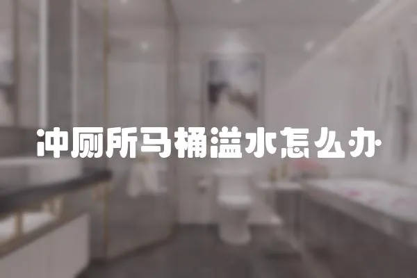 沖廁所馬桶溢水怎么辦