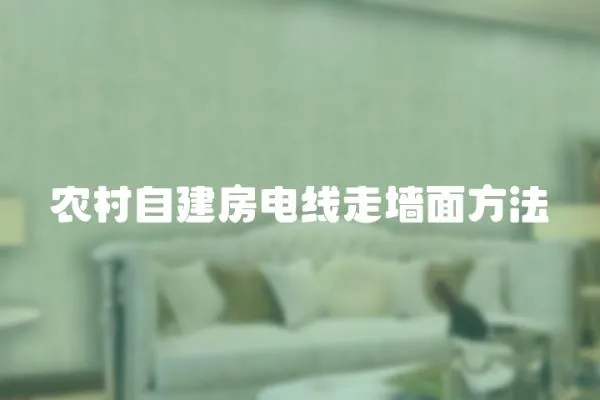 農村自建房電線走墻面方法