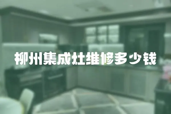 柳州集成灶維修多少錢