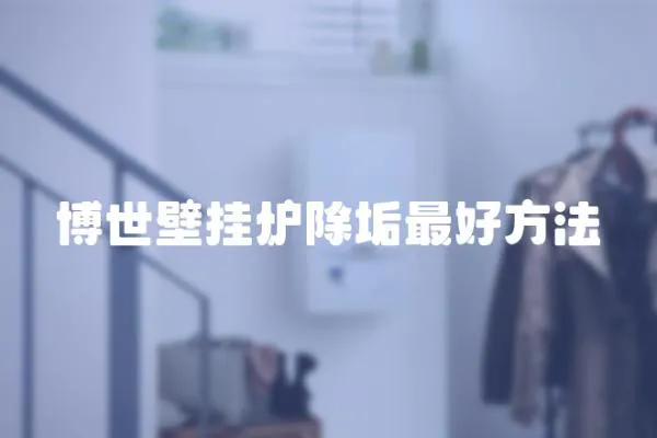 博世壁掛爐除垢最好方法