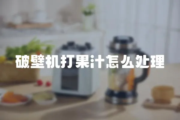 破壁機打果汁怎么處理