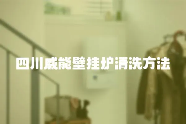四川威能壁掛爐清洗方法