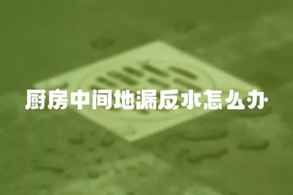 廚房中間地漏反水怎么辦