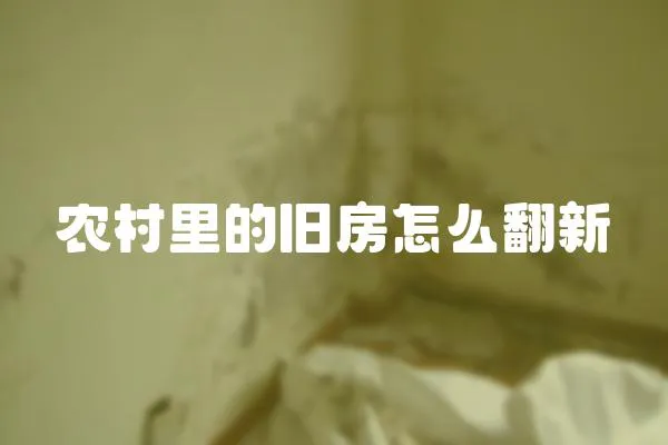 農(nóng)村里的舊房怎么翻新