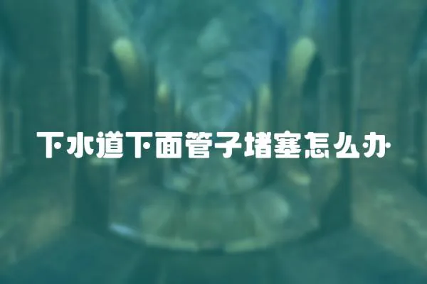 下水道下面管子堵塞怎么辦