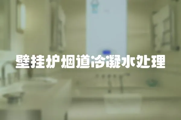 壁掛爐煙道冷凝水處理