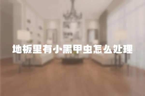 地板里有小黑甲蟲怎么處理
