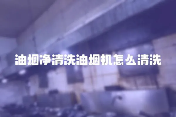 油煙凈清洗油煙機怎么清洗