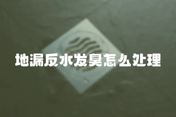 地漏反水發臭怎么處理