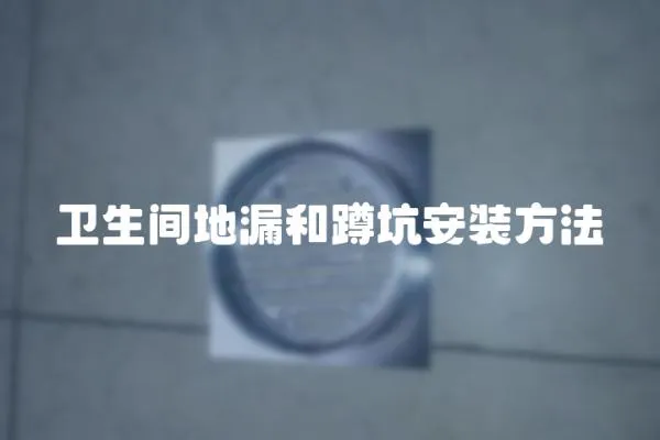 衛生間地漏和蹲坑安裝方法