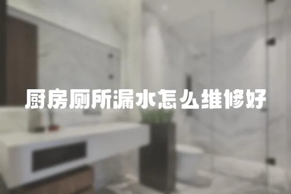 廚房廁所漏水怎么維修好