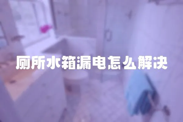 廁所水箱漏電怎么解決