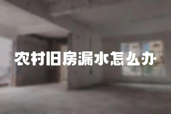 農村舊房漏水怎么辦