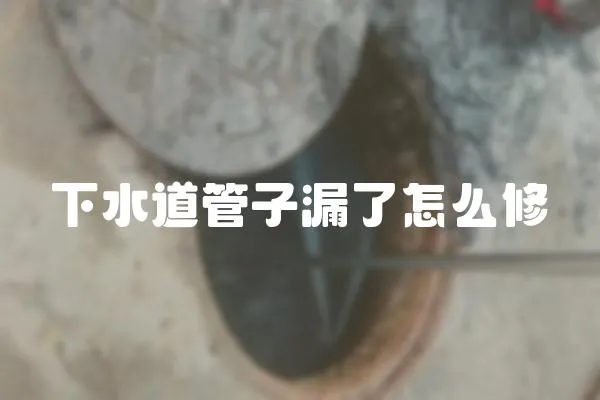 下水道管子漏了怎么修