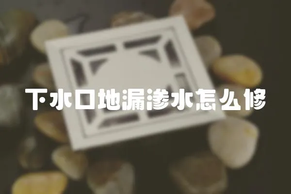 下水口地漏滲水怎么修