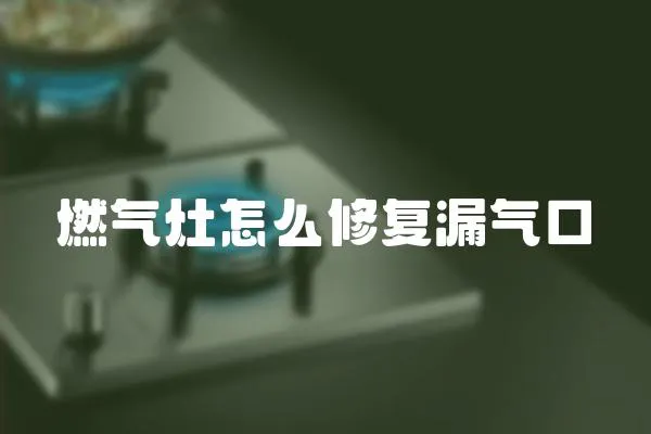 燃?xì)庠钤趺葱迯?fù)漏氣口