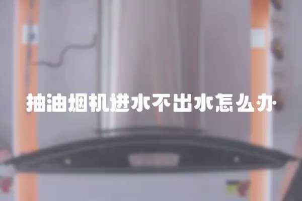 抽油煙機進水不出水怎么辦