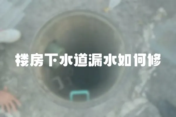 樓房下水道漏水如何修