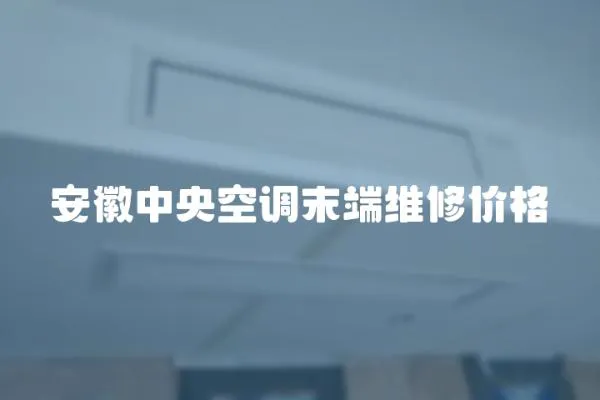 安徽中央空調(diào)末端維修價(jià)格