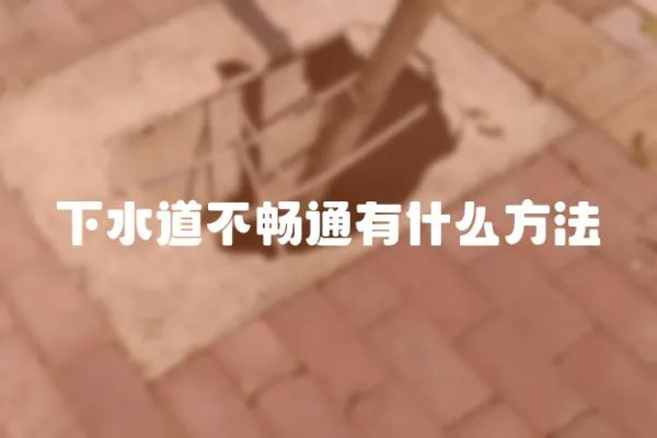 下水道不暢通有什么方法