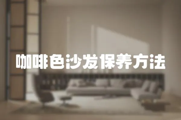 咖啡色沙發保養方法