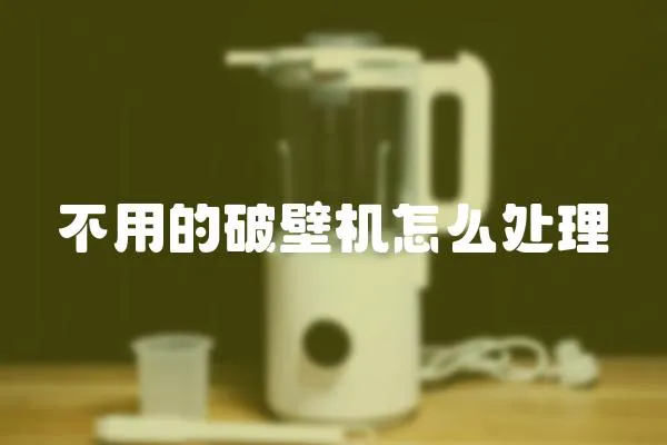 不用的破壁機怎么處理