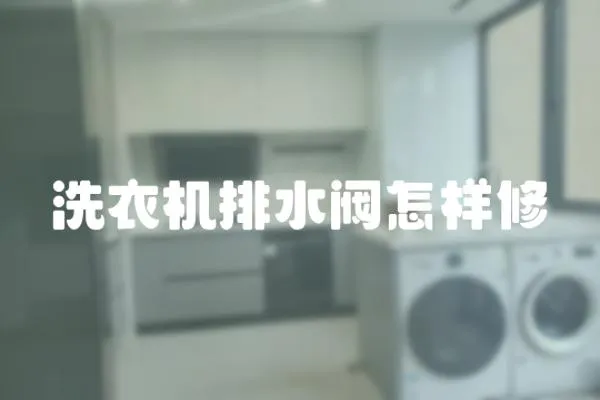 洗衣機排水閥怎樣修