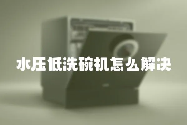 水壓低洗碗機怎么解決