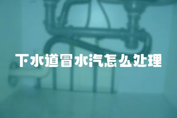 下水道冒水汽怎么處理